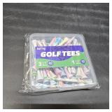 Multiple Coloured Design Handmade Golf Tees 40 Pack | 3-1/4 Inch Wood Tees with 10 Pack | 1-1/2 inch Wood Tees Low-Resistance and Less Friction Tees