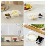 XIMEO Reusable Snack Containers with Lids   Double Compartment Snack Packs for Kids & Adults, Stackable Plastic Lunchable Container for Snack Prep, 10/20 Pack (20 Pcs)