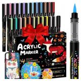 WINSONS 24 Colors Direct Liquid Ink Markers Set   Permanent Acrylic Markers for Multi-Surface Use, Non-Toxic, Ideal for Art, Crafts & DIY Projects (24 Colors)