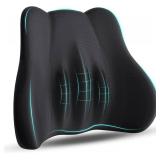 Lumbar Support Pillow, Memory Foam Lumbar Pillow for Lower Back Pain Relief, Back Support Pillow for Office Chair, Car Seat - Black