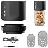 Mason Jar Electric Vacuum Sealer Kit - Jar Sealer with 10 Lids, Charger, and Lid Opener Included