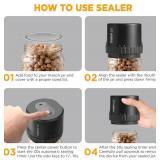 Mason Jar Electric Vacuum Sealer Kit - Jar Sealer with 10 Lids, Charger, and Lid Opener Included