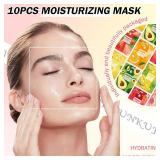 20PCS Hydrating Facial Sheet Mask,Moisturizing Face Masks Skincare Gift Set,Brighten Long Lasting Face Mask Skin Care & Facial Mask Kit for All Skin Types