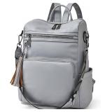 OPAGE Backpack Purse for Women Leather Fashion Designer Tassel Backpack Purse Ladies Shoulder Bag Travel Backpack Bag