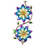 pearlstar Flower Wind Spinners Outdoor Metal Wind Sculpture Windmill Flower Pinwheel for Yard Lawn Patio Garden Decor