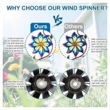pearlstar Flower Wind Spinners Outdoor Metal Wind Sculpture Windmill Flower Pinwheel for Yard Lawn Patio Garden Decor