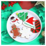 Large Christmas Cookie Cutters - 6 Pcs 4 Inch Holiday Cookie Cutter - Christmas Tree, Santa Hat, Snowflake, Gingerbread Men, Snowman and Candy Cane Shapes Cookie Molds for Winter Holiday DIY Baking