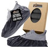 GORILLA GUARD Shoe Covers Disposable, Pack of 200 (100 Pairs) Waterproof Ankle Booties, Puncture Resistant Accessories for Work, Safety Boot Cover for Indoors and Outdoors, Secure Universal Fit, Black