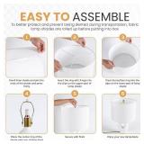 Linen Drum Lamp Shade - Heather White - 13" x 13" x 10" - Easy Installation & Versatile Home Decor | Round Shade for Table & Desk Lamps - ASSEMBLY REQUIRED