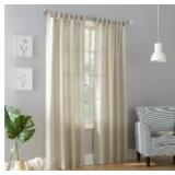 Trevor Heathered Texture Ecru Semi-Sheer Pair of 40" x 84" Curtains