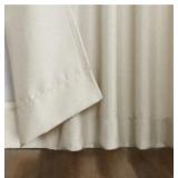 Trevor Heathered Texture Ecru Semi-Sheer Pair of 40" x 84" Curtains