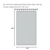 Trevor Heathered Texture Ecru Semi-Sheer Pair of 40" x 84" Curtains