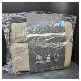 Splash Home Sooth Double Chamber Vinyl Spa Pillow, Machine Washable, 14.6" x 11.8", Taupe