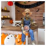 Halloween Animated Banjo Skeletons Spooky Luminous Skeleton Guitarist Activate Music Multilingual Skeleton Statues for Halloween Autumn Interior Decoration Photos Props (Yellow)
