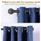 Black Industrial Curtain Rod for Windows 28-48 Inches - Rustic 1 Inch Rod for Indoor or Outdoor Use, Adjustable from 28 to 48 Inches