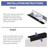 Peaha 12 Pack Black Finger Pulls for Cabinets 4in(100mm) Overall Length Adhesive Cabinet Handles Edge Pull Stick On Door Handles