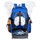 Himal Outdoors Lacrosse Bag with Helmet Storage- Premium Lacrosse Backpack with Two Stick Holder- Extra Large Separate Shoe Compartment-Zipper Pocket & Towel Ring and Padded Shoulder Straps
