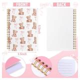 6 Sets Pink Bow Notebooks for School A5 Cute Preppy Coquette Spiral Notebooks with Pen and Bookmark for Girls, Bible Martini Journal Classroom Office Supplies Christian Gifts(Fashion Style)