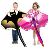 2 Pack Kites for Kids Ages 4-8 8-12, Easy to Fly Large Kite for Beginner, Kites for Adults Giant with Kite String and Handle, Great for Outdoor Beach Activities Family Party Trip Gifts