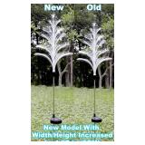 Solar Christmas Trees Decorations Lights Outdoor Waterproof and Snow Proof Solar Christmas Tree Jellyfish Lights 5 Layer Optical Fiber 7 Color Changing for Pathway Lawn Patio Outside Decorative, 3PCS