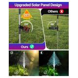 Solar Christmas Trees Decorations Lights Outdoor Waterproof and Snow Proof Solar Christmas Tree Jellyfish Lights 5 Layer Optical Fiber 7 Color Changing for Pathway Lawn Patio Outside Decorative, 3PCS