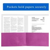 Zzrywuty 50 Packs Heavy Duty 2 Pocket Folders with Business Card Slot,Holds 100 Sheets Fits Letter Size File Folder Presentation Folder for School,Office,Home(Rose Purple)