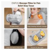 Neck and Back Massager with Heat, Shiatsu Cordless Back and Neck Massager for Pain Relief Deep Tissue, 4D Kneading Massage Pillow for Relief of Muscle Pain, Gifts for Men Women Mom Dad (Gray)