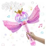 Princess Bubble Wand Machine for Girls, Electric Bubble Mahcine Blower with LED Light & Music, 9000+ Bubbles per Minute, Bubble Maker for Kids Girls Outdoor Yard Birthday Party