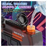 Electric Water Gun with LED Nozzle & Dual Tanks   32ft Range, USB Rechargeable Outdoor Water Toy (Cool Black)