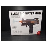 Electric Water Gun with LED Nozzle & Dual Tanks   32ft Range, USB Rechargeable Outdoor Water Toy (Cool Black)