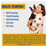 Dog Grooming Hammock for Small Dogs - Pet Grooming Harness with Nail Clippers, Nail File, Scissors, Comb and Brush Mitt - Restraint Sling for Easy Grooming, Complete Grooming Kit for Dogs