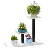 Plant rack 3-layer indoor metal flower rack, used for various plant flower racks, stepped balcony flower racks, used for courtyards, gardens, living rooms, balconies, bedrooms. (Black shelf)