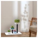 Plant rack 3-layer indoor metal flower rack, used for various plant flower racks, stepped balcony flower racks, used for courtyards, gardens, living rooms, balconies, bedrooms. (Black shelf)