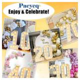 4ft Light Up Numbers Marquee 40 Numbers with Lights White Slots-in Frame for Men Women 40th Birthday Party Decorations Pre-Cut Mosaic Cardboard Large Cut-Out Thick Foam Board Sign Anniversary