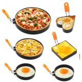 6 Packs Egg Ring, Egg Rings For Frying Eggs, There Are Circles, Squares, And Hearts Egg Circles For Frying Eggs, Egg Molds That Can Be Used For Breakfast Sandwiches