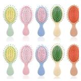 20 Pieces Mini Wet Hair Brush, Travel Detangling Brush, for Most Hair Types, with Ease Knots Without Tears or Breakage, Multicolor