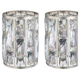Doraimi Lighting 2 Pack Crystal Metal Pendant Ceiling Chandelier Wall Sconce Lamp Replacement Covers Shade Fixture Brushed Nickel Finish,1.66" Fitter Size,7.1" high*5.3" Diameter