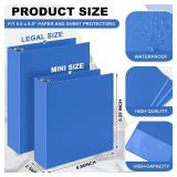 Henoyso 6 Pcs Plastic Mini 3 Ring Binder 2" Round Rings with 2 Insert Pockets, Fits 5. 5" x 8. 5" Paper, Capacity 375 Sheets, Blue Three Rings Flexible Small Binders for School, Office, Photo Album