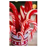 Bulk Candy Cane Peppermint Flavored | 72 Pieces Individually Wrapped | MajuuConnect Candy box Included. (72 Pcs Red & White) (72)
