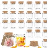 Goiio 24 Pack 1.7 Oz Glass Bottles with Cork Stoppers,50 ML Mini Small Glass Bottles for Wedding Favors,Crafts Home Decorations,Party Favors