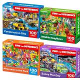 QUOKKA 100 Piece Puzzles for Kids Ages 4-6   4 Puzzles for Kids Ages 6-8   Search and Find Animals and Construction Vehicles Kid Activities for 8-10 yo   Toddler Learning Toy Game Gift for Boys 5-8