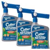 Cutter Backyard Bug Control Spray Concentrate (3 Pack), Kills Mosquitoes, Fleas & Listed Ants, 32 fl Ounce