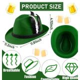 Hercicy 6 Pcs Oktoberfest Hats German Hats with Feather Oktoberfest Bavarian Caps Costume Accessories for Adult Cosplay