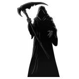 Bucherry 6.6 Feet Halloween Party Decoration Grim Reaper Cardboard Cutout Stand Up Large Life Size Grim Reaper Photo Props Backdrop Standup for Halloween Party Decor