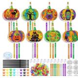 VioraWhite 24 Sets Halloween Pumpkin Suncatchers Drawing Ornaments Decorations Jack-O