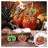 VioraWhite 24 Sets Halloween Pumpkin Suncatchers Drawing Ornaments Decorations Jack-O