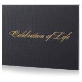 Funeral Guest Book, Celebration of Life Guest Book in Loving Memory Guest Book for Celebration of Life Decorations Funeral Sign in Guest Book Funeral Memory Book, Black Linen Cover, 9" x7