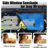 Side Window Sunshade for Jeep Wrangler,Driver Window Sun Shade for Jeep Roll Bar,Breathable Mesh Window Shade,Featuring Eyewear Clip System,Blue