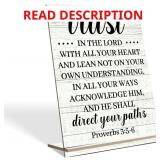 Putuo Decor Proverbs 3:5-6 Bible Verse Plaque Inspirational Desk Stand Decor Inspirational Tabletop Sign 11.4x8.6 Inches THE TEN COMMANDMENTS