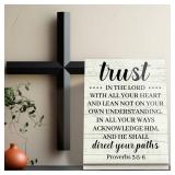 Putuo Decor Proverbs 3:5-6 Bible Verse Plaque Inspirational Desk Stand Decor Inspirational Tabletop Sign 11.4x8.6 Inches THE TEN COMMANDMENTS